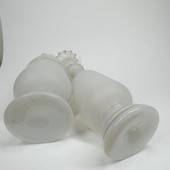 Handpainted Ducks Birds Frosted Glass Decanter Jar Candle Holder Vintage - Picture 9 of 9